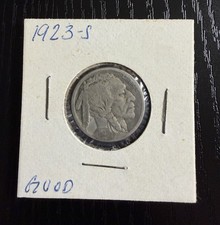 1923-S “Collector’s Choice” Buffalo Nickel Rare 5C US Coin Very Good Cond. VG+ picture