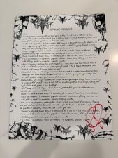 Popular Monster Falling in Reverse RONNIE RADKE AUTOGRAPHED SIGNED LYRIC SHEET picture
