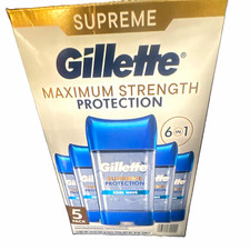 Gillette Supreme Men’s 6 in 1 Stick Antiperspirant Cool Wave 3.8 oz 5pk picture