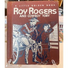 Vintage 1954 Roy Rogers and Cowboy Toby Little Golden Book #195 Spine is bad picture