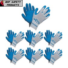 ATLAS FIT 300 SHOWA-BEST LATEX PALM BLUE MEDIUM RUBBER WORK GLOVES (1 DOZEN) picture