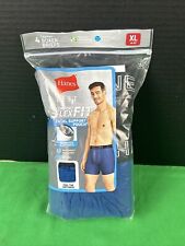 Hanes Men's 4 Pack Total Support Pouch Boxer Brief Size XL Black Grey Blue Green picture