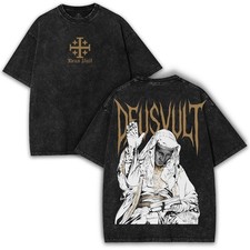 Deus Vult T-Shirt: Vintage Crusader Graphic Tee, Oversized Fit picture