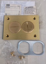 Hubbell Wiring Device-Kellems S3625 Brass Box Cover, Floor Box Type, 1 Gang picture