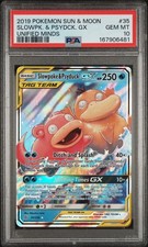 2019 POKEMON SUN & MOON UNIFIED MINDS #35 SLOWPOKE & PSYDUCK GX PSA 10 picture