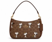 Coach x Peanuts Snoopy Print Brown Shoulder Bag signature canvas CBJ88 picture