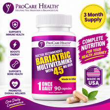 ProCare Health Bariatric Multivitamin 45mg Iron Once Daily 90 Capsule for Gast picture