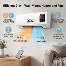 2-in-1 Heater And Fan Combo Wall Mount Design Natural Wind & Heating Function picture