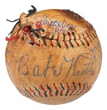The Sandlot Cast (8) Signed Babe Ruth Replica Signed Baseball Renna Guiry BAS picture
