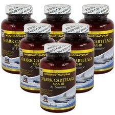 6 x WOHO Natural 100% Natural Shark Cartilage MAX III Tumeric Curcuma 120 Caps picture