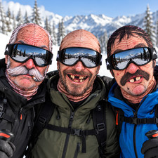 Funny 3D Grumpy Old Man Ski Mask Balaclava for Snowboarding Winter Accessories picture