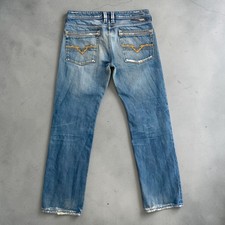 Diesel Mens Distressed Straight Leg Jeans Size 33 Blue Made in Italy Button Fly picture