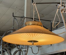 Vintage Gerald Thurston Danish MCM Hanging Light Fixture Lamp Lightolier picture