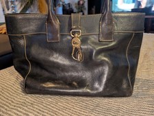 Vintage Dooney Bourke Green Brown Amelie Tote Bag Florentine Vacchetta Leather picture