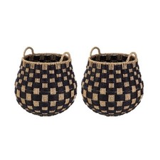 Better Homes & Gardens Large Round Seagrass Storage Baskets 2-Pack Black/Natural picture
