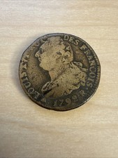 1792 France 2 Sols Louis XVI Coin - Scarce In This Condition picture