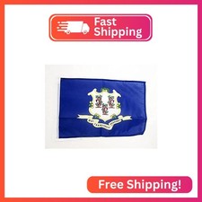 AZ FLAG Connecticut Flag 12x18 in American 100D Polyester Cords picture
