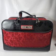 Brighton Vintage Red & Black Croc 18” Weekender Overnight Luggage Bag picture