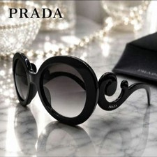 PRADA SPR27N-A Round Sunglasses Black HYDE LArc en Ciel Rare Discontinued Japan picture