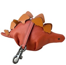 Coach Steggy Dino Dinosaur Coin Case Pouch Vermillion Leather # 22938 NWOT picture
