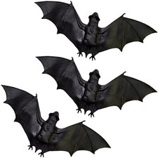 3 PCS Extra Large Halloween Hanging Bats Vampire Bat Decorations Rubber Decor picture