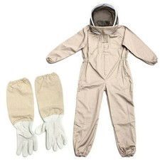 XXL-Unisex Professional Cotton Full Body Beekeeping Bee Keeping Suit W/Veil-Hood picture