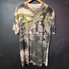 Affliction Mens T Shirt Royalty Skull Serpent Emperor Large VTG Distressed Y2K picture