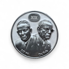 Bill W and Dr Bob 1 to 45 years aa chip: sobriety medallions coins tokens picture