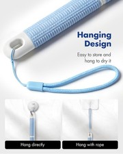 Back Scrubber Shower Brush Long Handle Body Exfoliator Bath Brush Wet Dry Blue picture