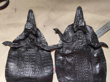Real Alligator Crocodile Skin Leather Hide Exotic Soft Pelt DIY Craft Black picture
