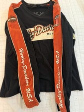 Vintage 2006 Harley Davidson LGE Women L Slve V Neck Race Shirt Y2K discontinued picture