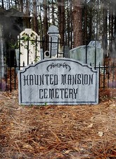 Evil Soul Studios Haunted Mansion Double-Sided Cemetery Sign Halloween Prop picture