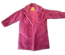 Shady Lady Pink Teddy Maxi Coat, Size L NWT picture