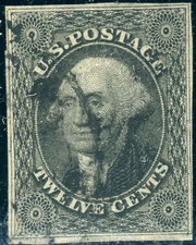 1851 United States 12¢ Washington Postage Stamp #17 VF Centered picture