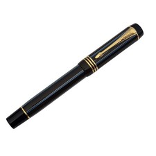 Parker Duofold Pinstripe Chocolate Fountain Pen - M 18K Gold Nib picture