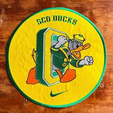 Vintage Oregon Ducks Embroidered Patch Jacket Back Donald Sco Ducks Large 12” picture