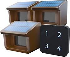 HTZSAFE 1/2 Mile Solar Power Driveway Alarm System 1 Receiver + 3 Sensors picture