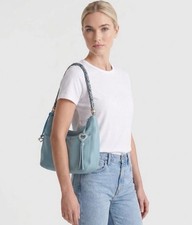 Brighton Barbados Turquoise Blue Leather Hobo Bag Purse Plus Brighton Clutch picture