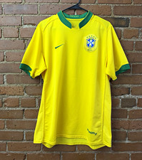 Nike Brazil CBF Soccer Jersey Shirt Yellow/Green with Collar Crest picture