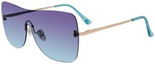 Steve Madden Unisex Aviator Bentley Sunglasses – Gold Frame & Blue Lens picture
