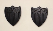 Army Officer Collar Pin: Adjutant General's Corps - subdued pair on 1969 card picture