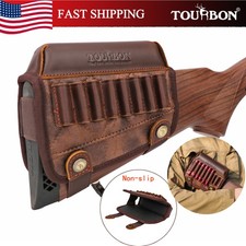 TOURBON PU Leather Cheek Riser Rest  Rifle Buttstock Cover 30-06  Ammo Holster picture
