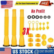 3X Replacement Gas Can Spout Nozzle Vent Kit For Plastic Gas Cans Old Style Caps picture