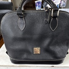 Dooney Bourke Black Leather Handbag Purse Vintage All Weather Pebbled 90s picture