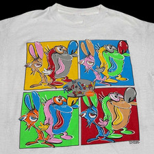 Vintage 1993 Ren & Stimpy Show Unisex Cotton Funny T-shirt All Size S-5XL CO735 picture