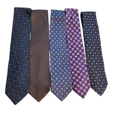 Vintage Canali Men’s Silk Tie Lot of 5 Piece Geometric Designer Authentic Italy picture