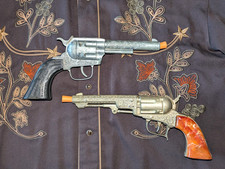 Vtg HUBLEY PIONEER Pistol Cap Gun & Pony Boy Cap Gun toy picture