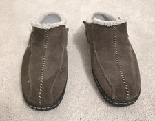 Orthofeet Slippers Shoes Mens Size US 12 Asheville Suede Faux Fur Lined Brown picture
