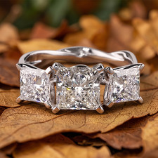 IGI 2.50Ct Princess Cut F/VS1 Lab Grown Diamond Wedding Ring 14k White Gold picture
