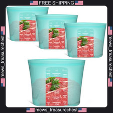 Silicone Food Storage Bags 0.8 Gallon, Reusable, Stand-Up, Wide-Mouth, 4 Pack picture